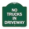 Signmission Driveway Sign No Trucks in Driveway, Green & White Aluminum Sign, 18" x 18", GW-1818-24124 A-DES-GW-1818-24124 - alternate 1